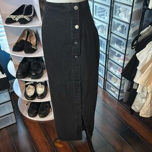 Long denim skirt